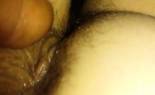 Fingering a hairy pussy and having fun with the anus