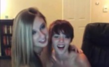 Horny teen lesbians fingering pussy on webcam