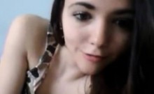 Teen with small tits masturbating on webcam