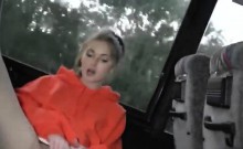 Crazy Blonde Cutie Masturbates On Public Bus