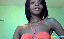 Mixed girl shows her body on cam