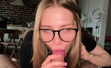 My sexy head girl got a lot of cum in her mouth. POV blowjob