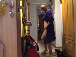 stepmother naked in front of the mirror (Voyeur)