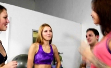 Pretty Amateur Girls Flashing Tits For Cash In A Gym