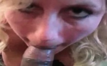 Blonde milf gets a big black cock mouth anal